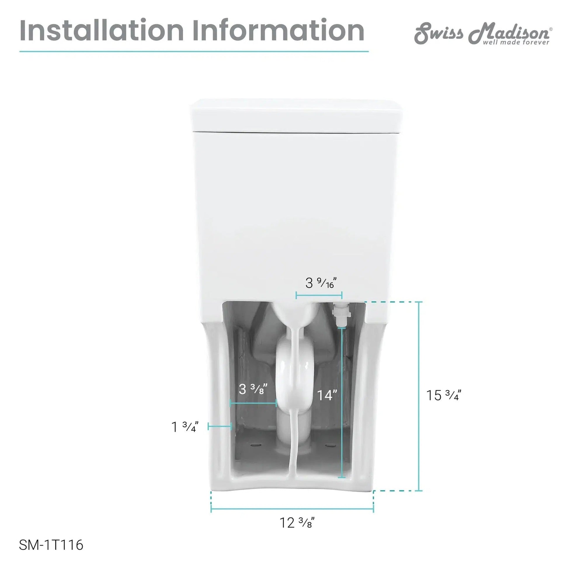 Swiss Madison Classé 15" x 30" One-Piece Glossy White Floor-Mounted Toilet With 1.28 GPF