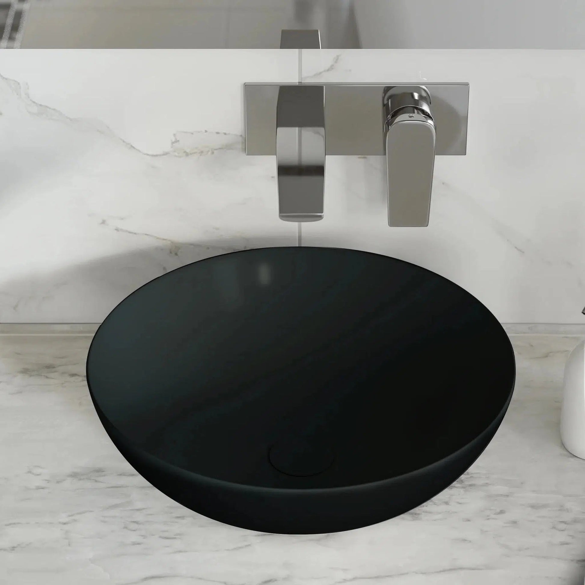 Swiss Madison Classé 16" x 16" Matte Black Round Ceramic Bathroom Vessel Sink