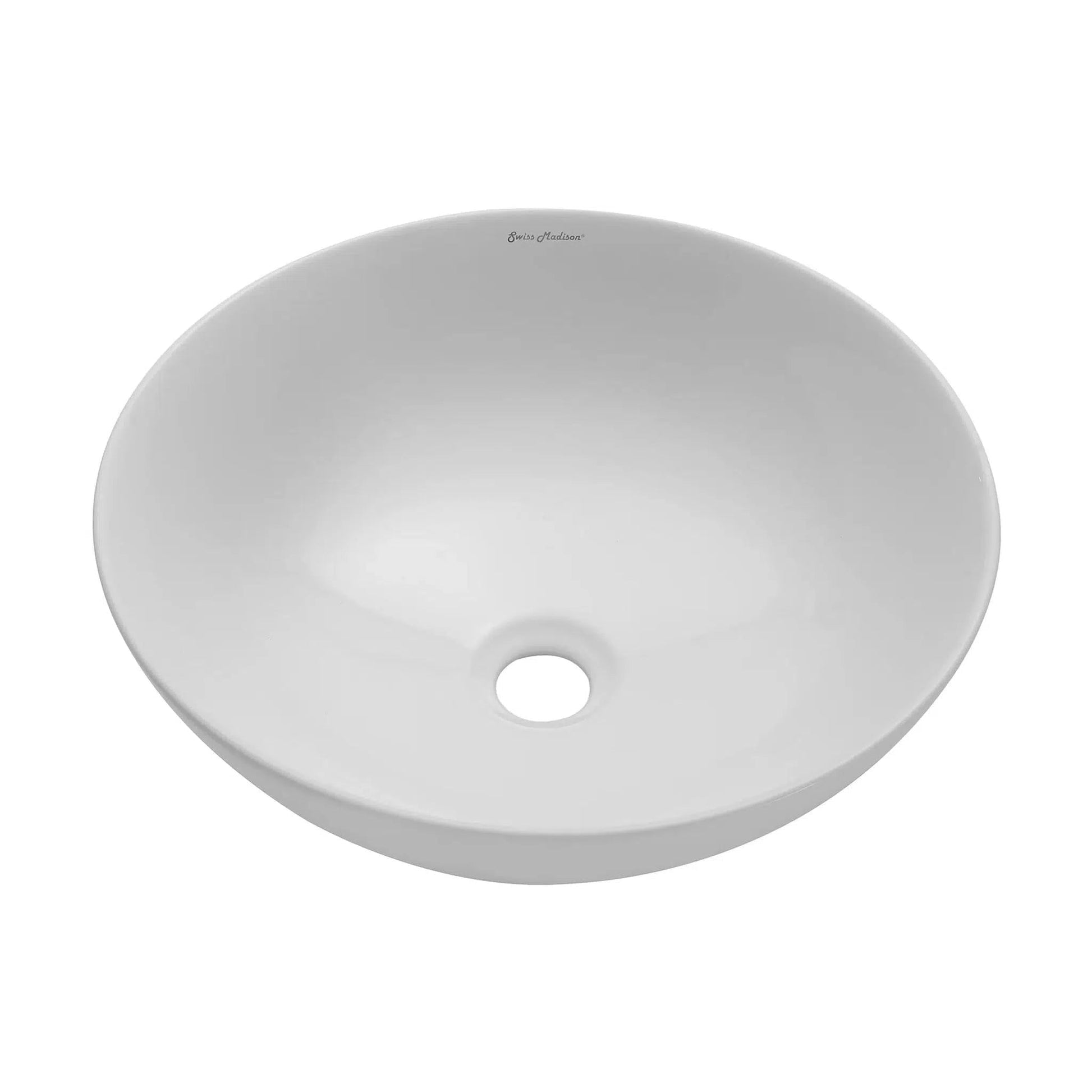 Swiss Madison Classé 16" x 16" Matte Gray Round Ceramic Bathroom Vessel Sink