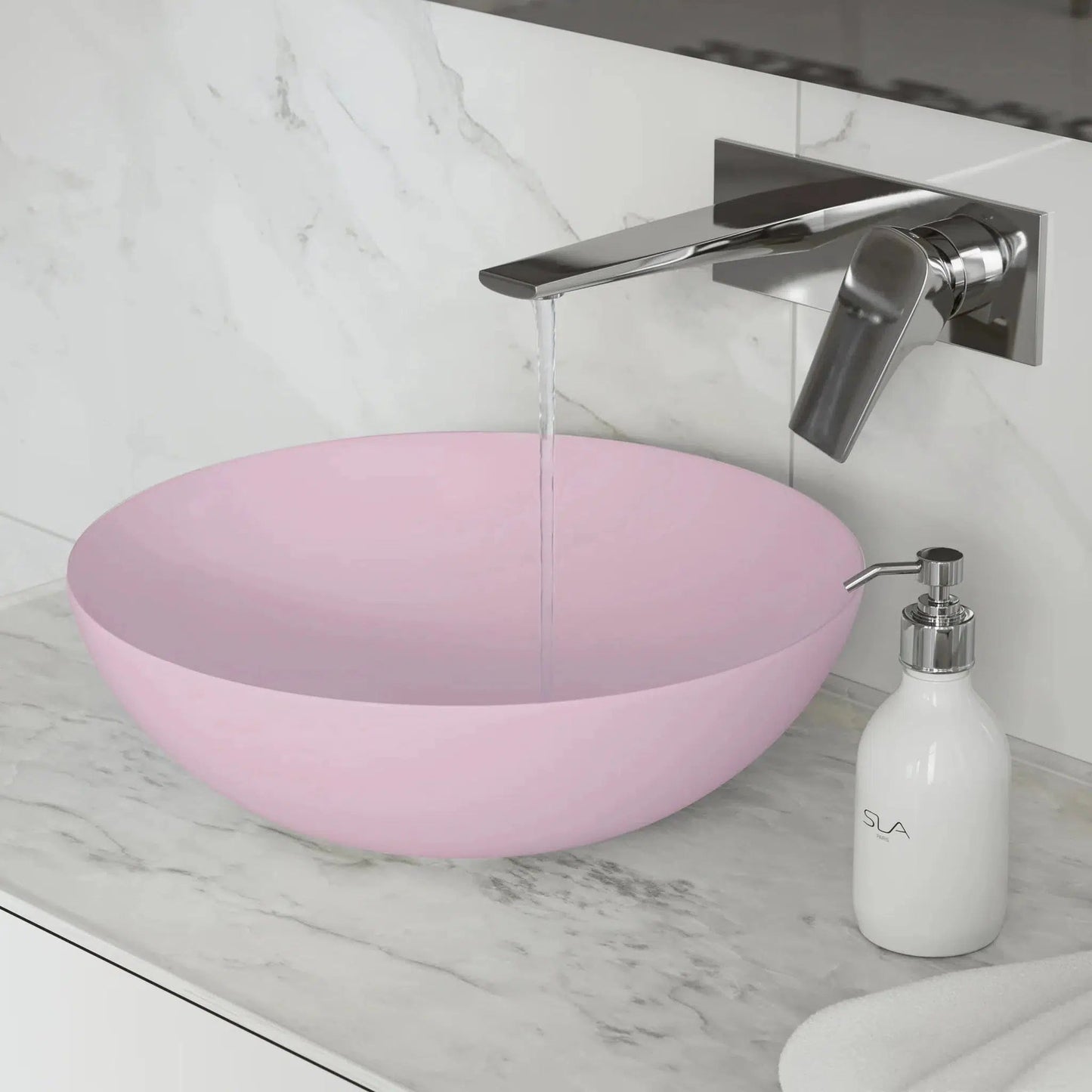 Swiss Madison Classé 16" x 16" Matte Pink Round Ceramic Bathroom Vessel Sink