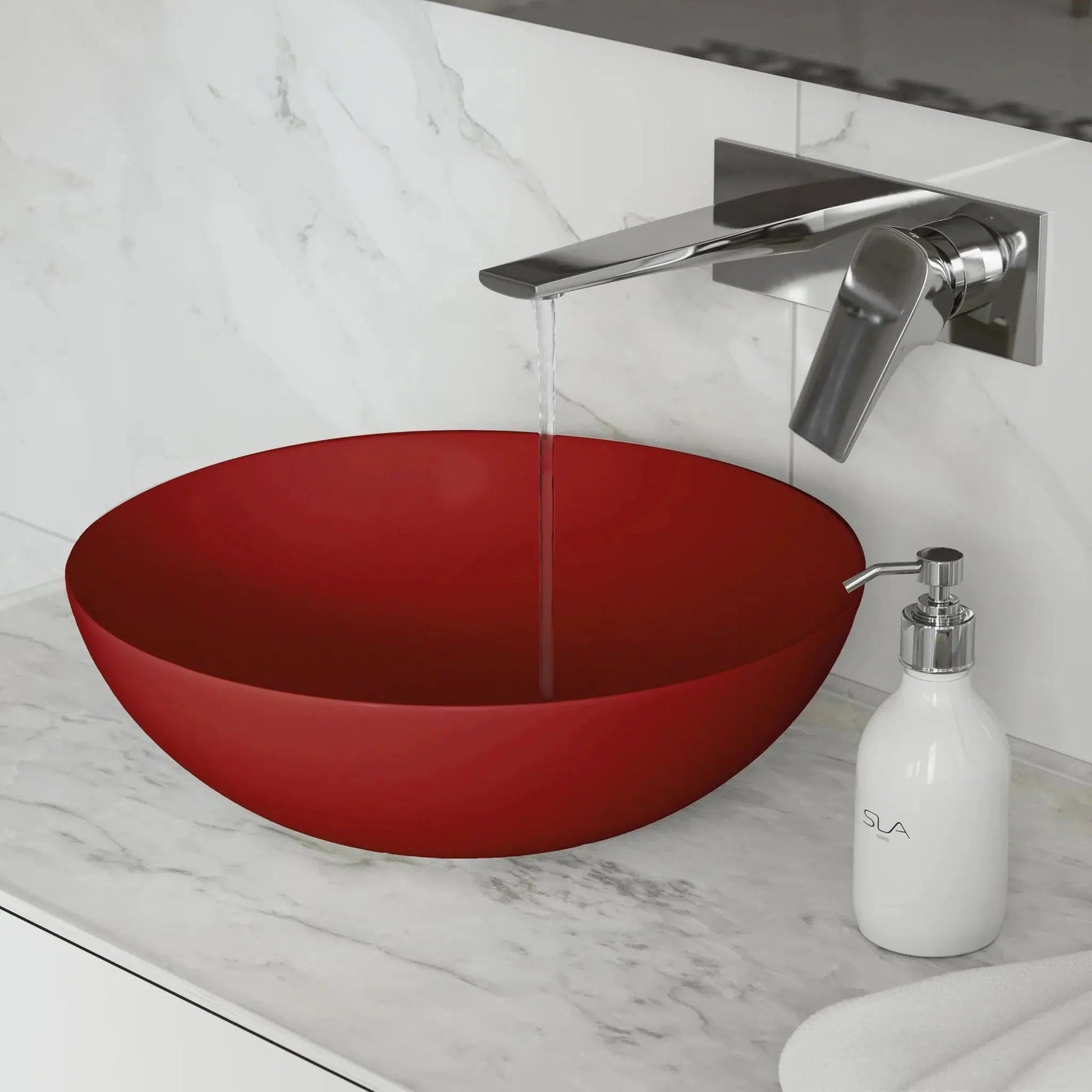 Swiss Madison Classé 16" x 16" Matte Red Round Ceramic Bathroom Vessel Sink