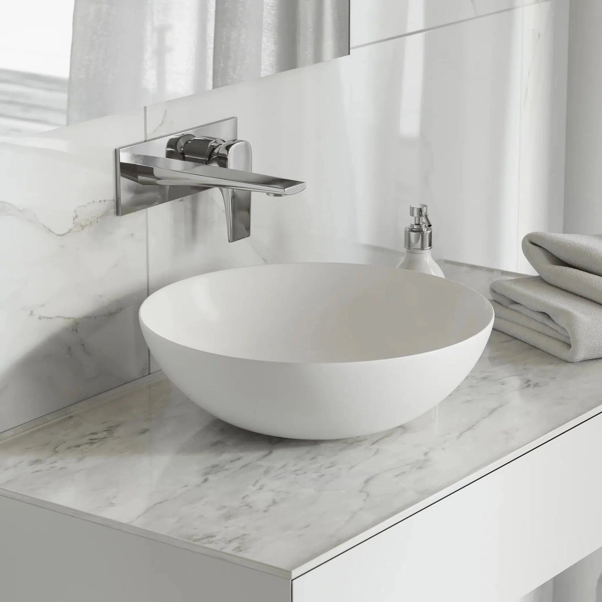 Swiss Madison Classé 16" x 16" White Round Ceramic Bathroom Vessel Sink