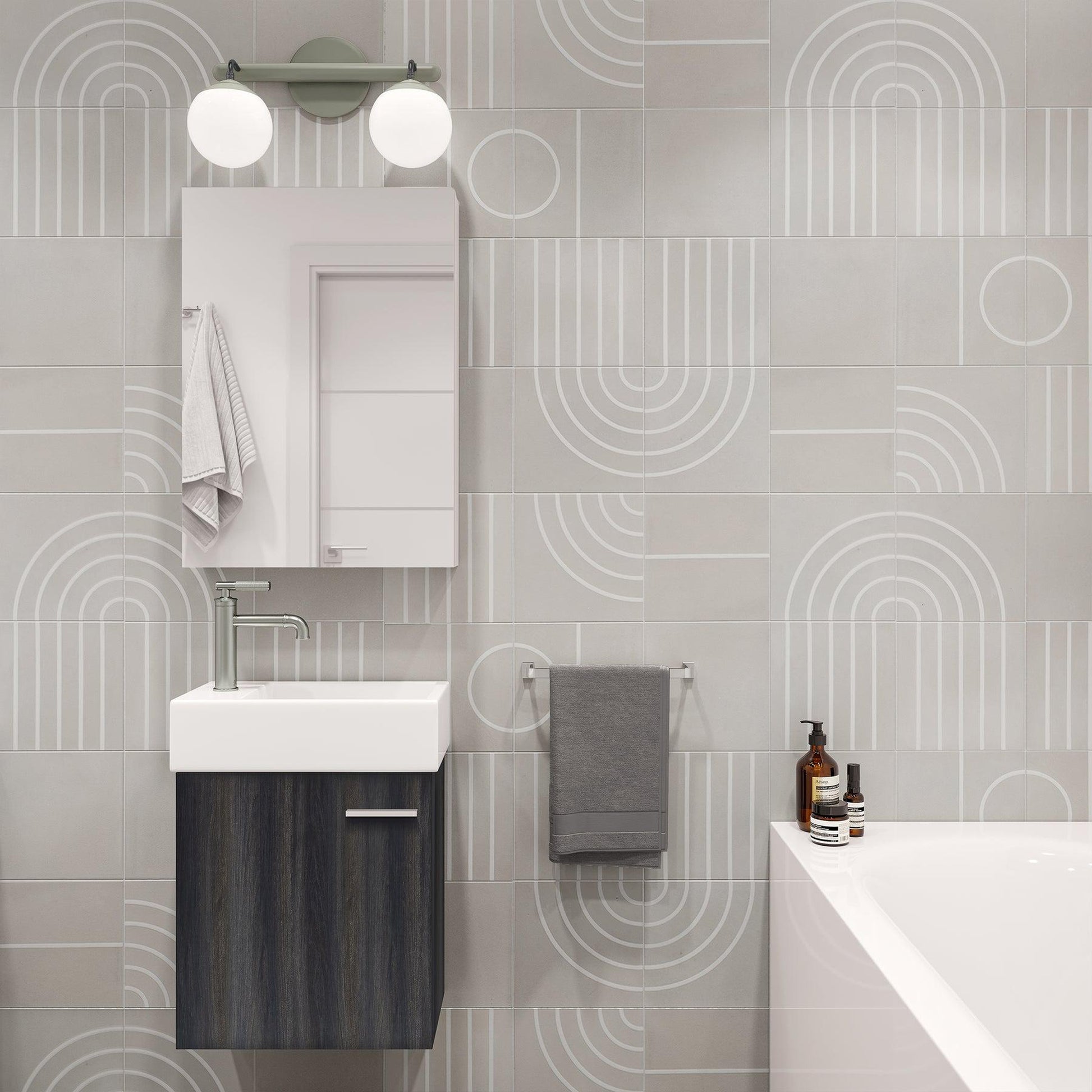Swiss Madison Colmer 18" x 22" Wall-Mounted Black Walnut Bathroom Vanity With Ceramic Single Sink