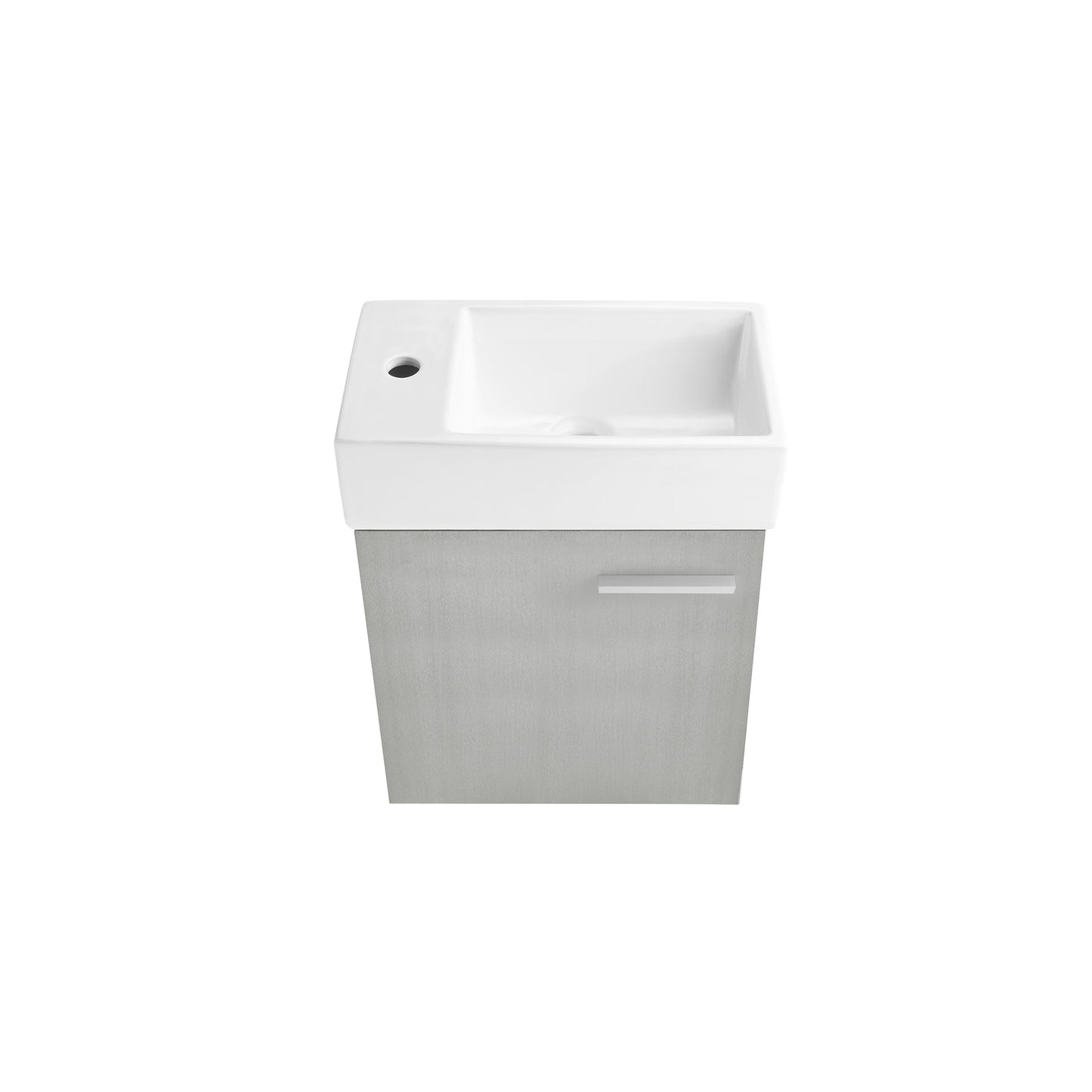 Swiss Madison Colmer 18" x 22" Wall-Mounted Brushed Gray Bathroom Vanity With Ceramic Single Sink