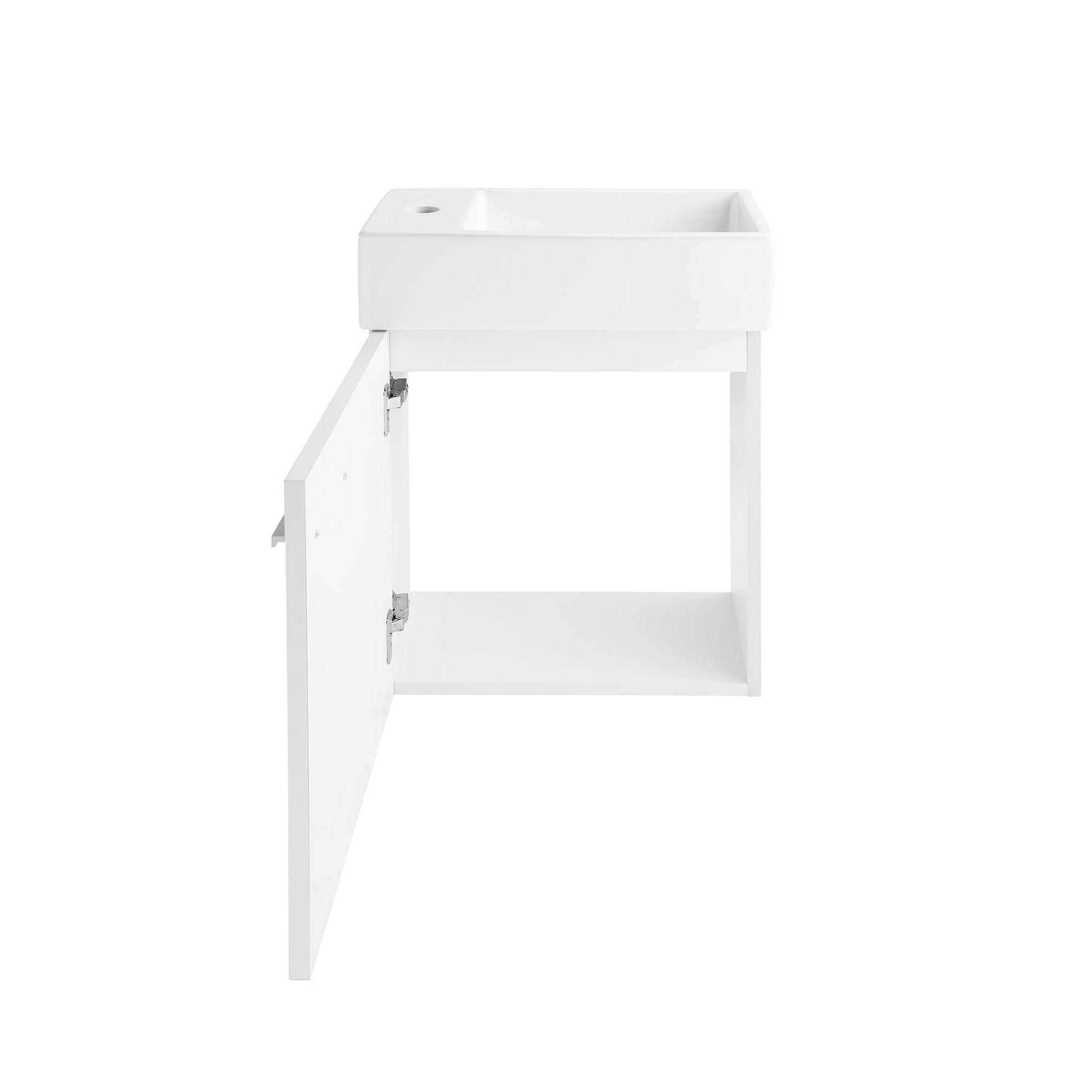 Swiss Madison Colmer 18" x 22" Wall-Mounted Glossy White Bathroom Vanity With Ceramic Single Sink