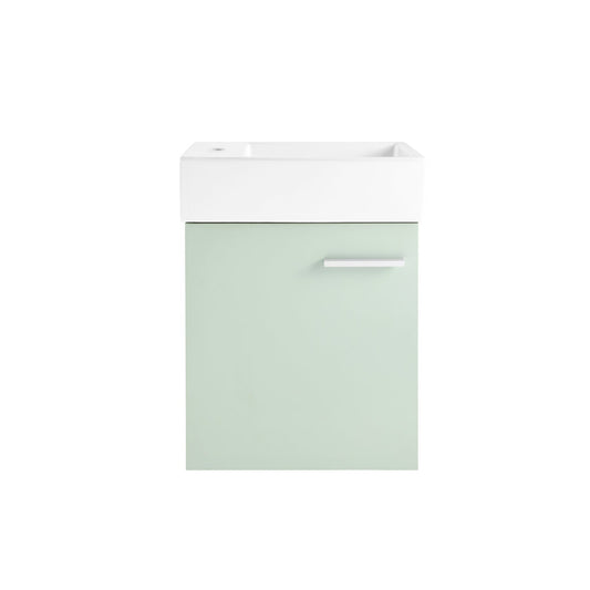 Swiss Madison Colmer 18" x 22" Wall-Mounted Mint Bathroom Vanity With Ceramic Single Sink