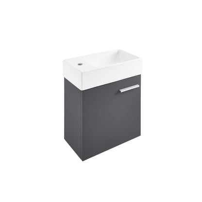 Swiss Madison Colmer 18" x 22" Wall-Mounted Slate Bathroom Vanity With Ceramic Single Sink