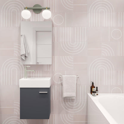 Swiss Madison Colmer 18" x 22" Wall-Mounted Slate Bathroom Vanity With Ceramic Single Sink