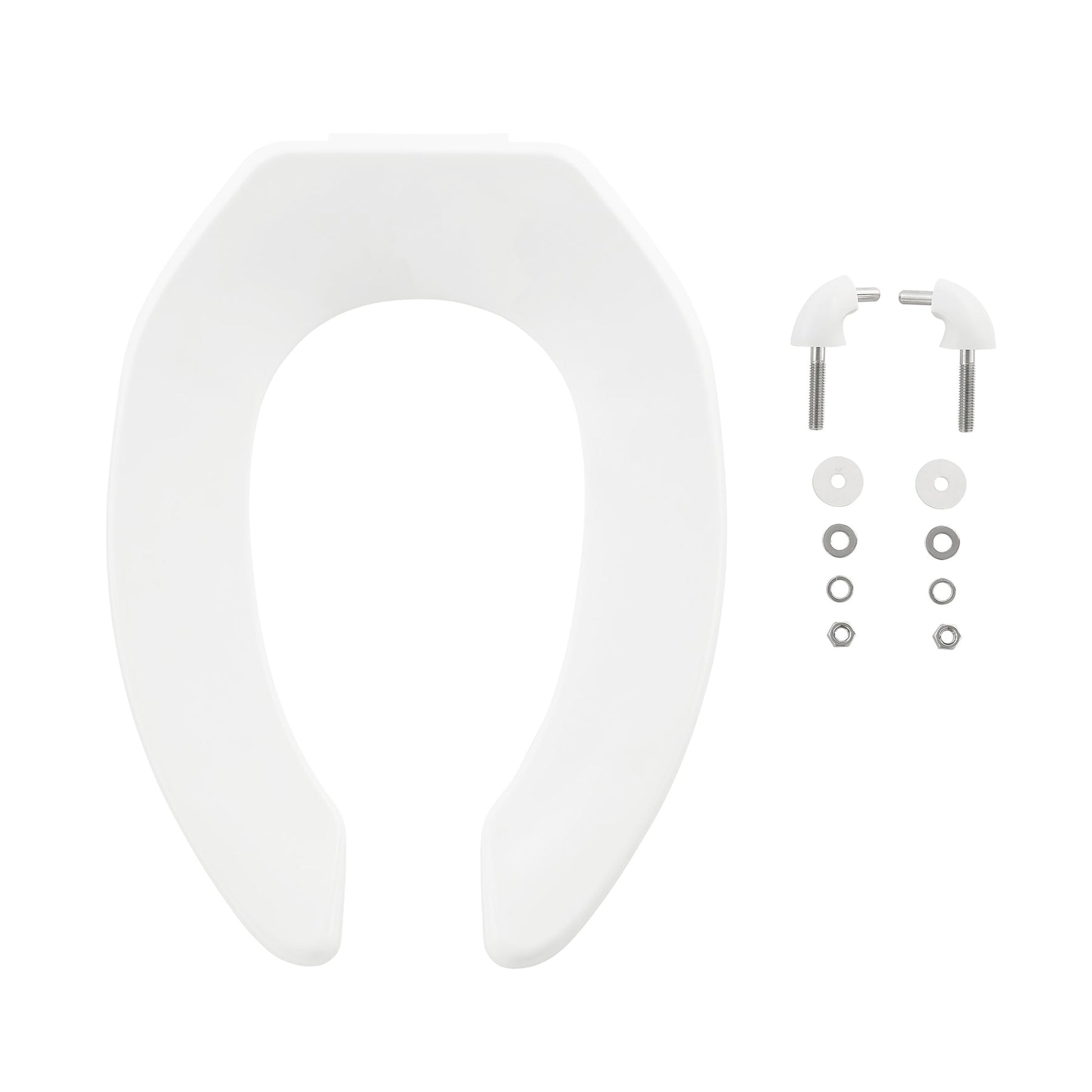Swiss Madison Commercial Standard 14" White Open Front Elongated Toilet Seat Without Lid