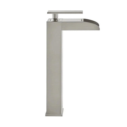 Swiss Madison Concorde 13" Single-Handle Brushed Nickel Waterfall Bathroom Faucet With 1.2 GPM Flow Rate