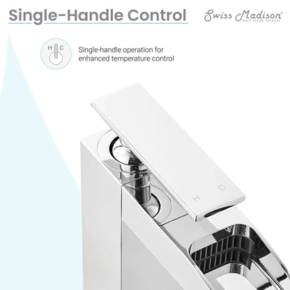 Swiss Madison Concorde 13" Single-Handle Chrome Waterfall Bathroom Faucet With 1.2 GPM Flow Rate