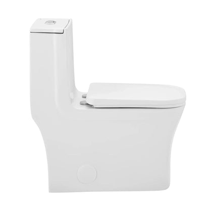 Swiss Madison Concorde 14" x 29" Glossy White One-Piece Elongated Square Floor Mounted Toilet With 1.1/1.6 GPF Dual-Flush Function