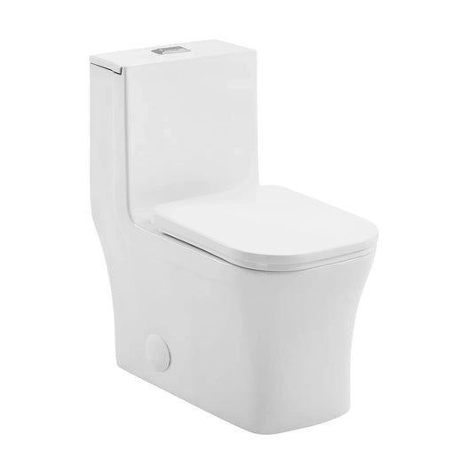 Swiss Madison Concorde 14" x 29" Glossy White One-Piece Elongated Square Floor Mounted Toilet With 1.1/1.6 GPF Dual-Flush Function
