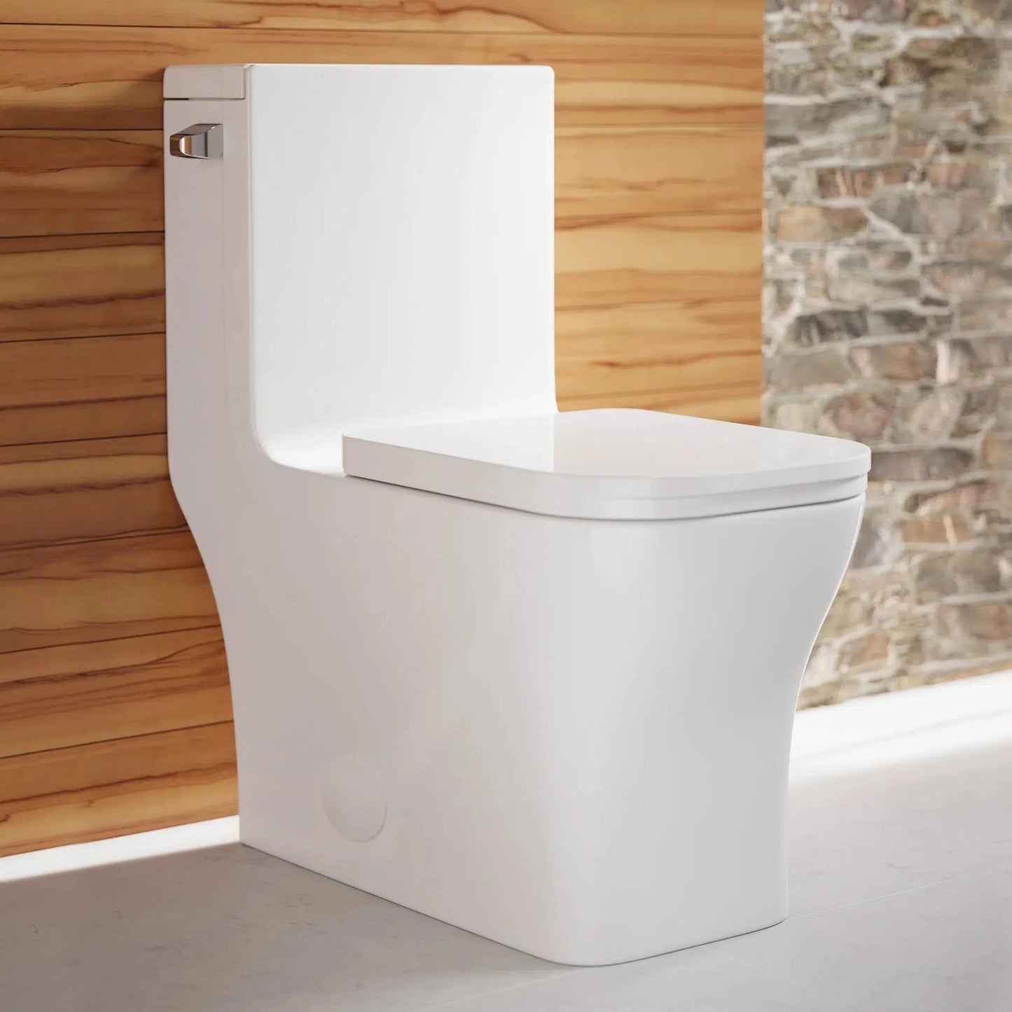 Swiss Madison Concorde 14" x 29" Glossy White One-Piece Elongated Square Floor Mounted Toilet With 1.28 GPF Side Flush Function