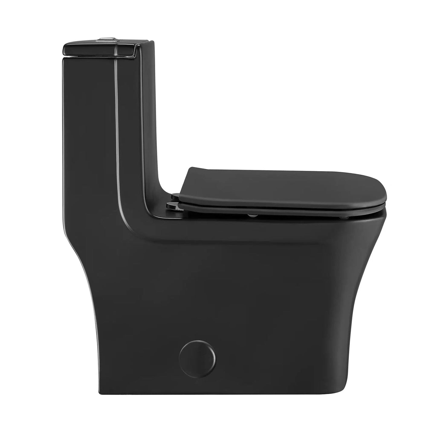 Swiss Madison Concorde 14" x 29" Matte Black One-Piece Elongated Square Floor Mounted Toilet With 1.1/1.6 GPF Dual-Flush Function