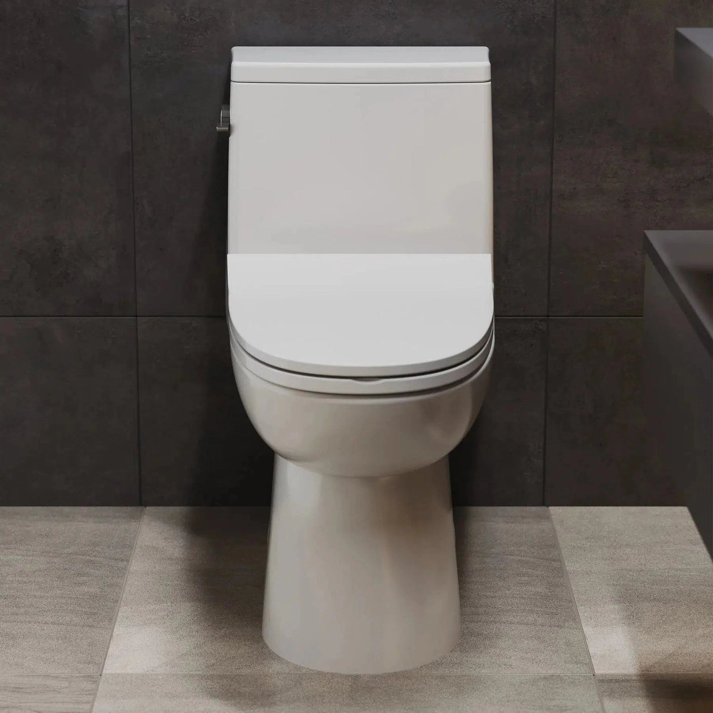 Swiss Madison Daxton 15" x 28" Glossy White One-Piece Elongated Floor Mounted Toilet With 1.28 GPF Vortex Side Flush Function