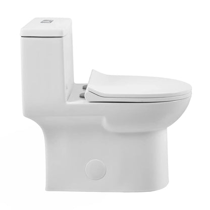 Swiss Madison Daxton 15" x 28" White One-Piece Elongated Floor Mounted Toilet With 1.1/1.6 GPF Dual-Flush Function