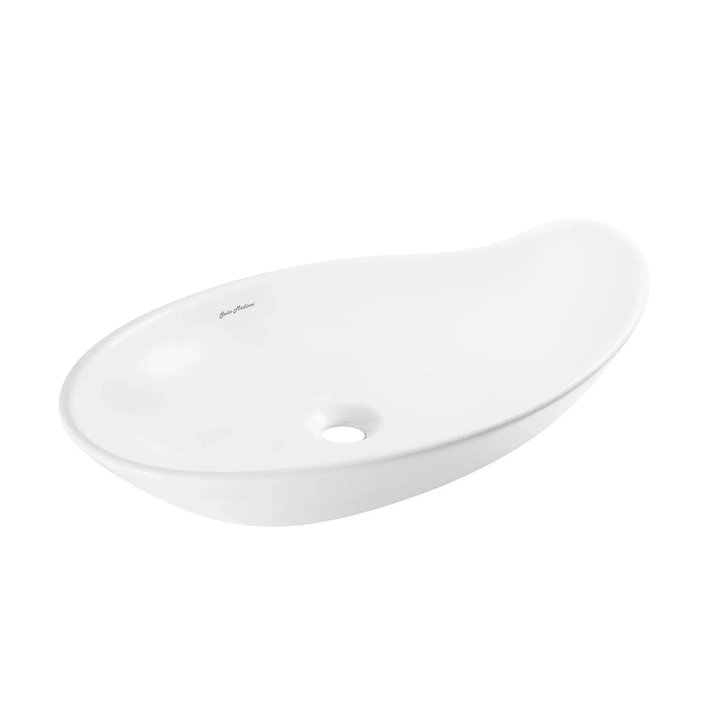 Swiss Madison Daxton 26" x 16" White Irregular Ceramic Vessel Bathroom Sink