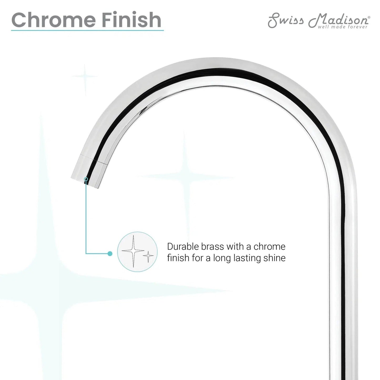 Swiss Madison Daxton 8" Chrome Widespread Bathroom Faucet With Bar Handles and 1.2 GPM Flow Rate