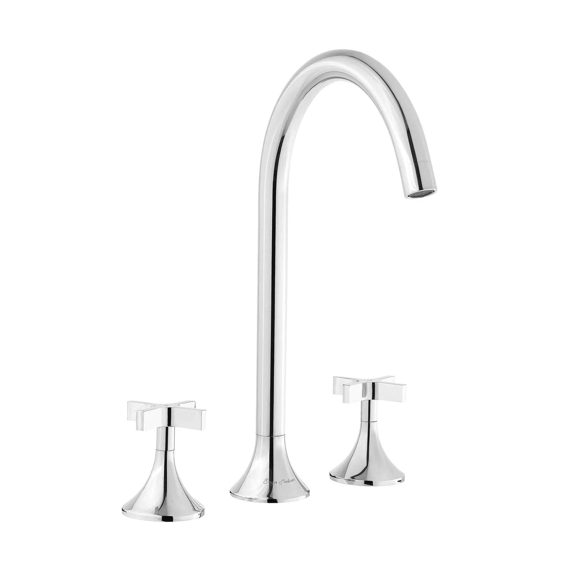 Swiss Madison Daxton 8" Chrome Widespread Bathroom Faucet With Cross Handles and 1.2 GPM Flow Rate