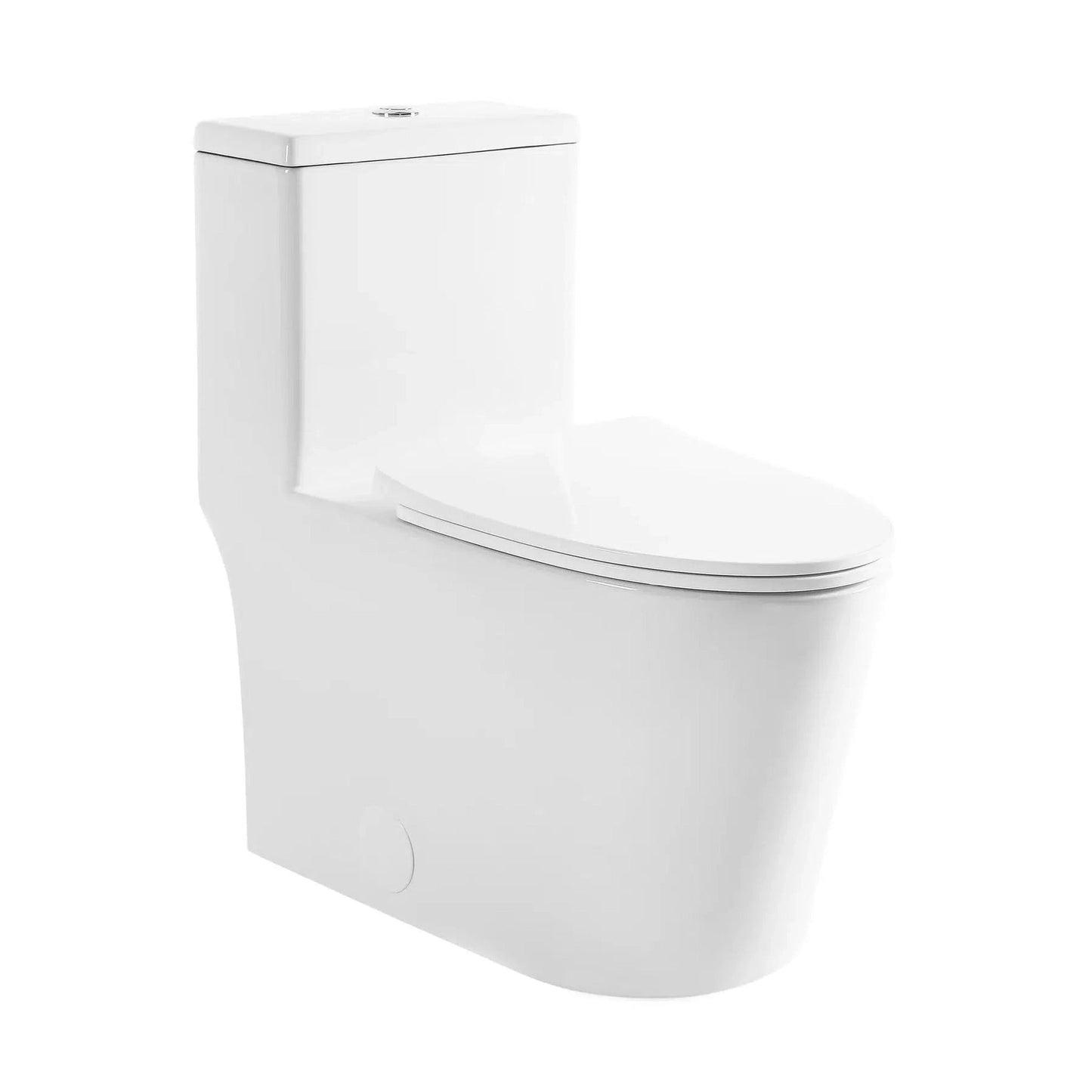 Swiss Madison Dreux 15" x 31" White One-Piece Elongated High Efficiency Floor-Mounted Glazed Ceramic Toilet With 0.8 GPF Water Saving Patented Technology