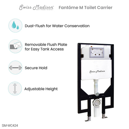 Swiss Madison Fantôme M 2x4 Steel Frame Insulated In-Wall Toilet Tank Carrier System For Wall-Hung Toilet
