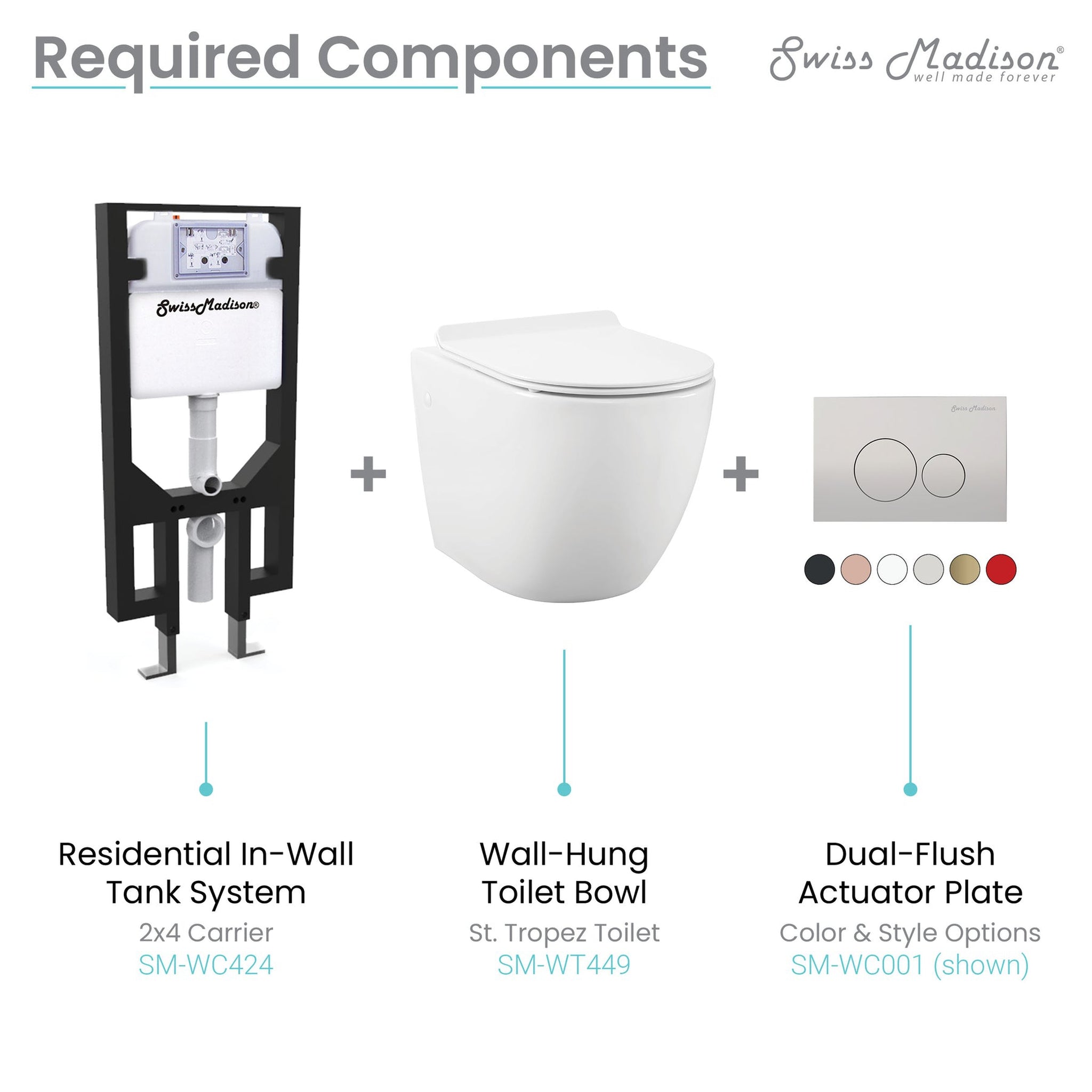 Swiss Madison Fantôme M 2x4 Steel Frame Insulated In-Wall Toilet