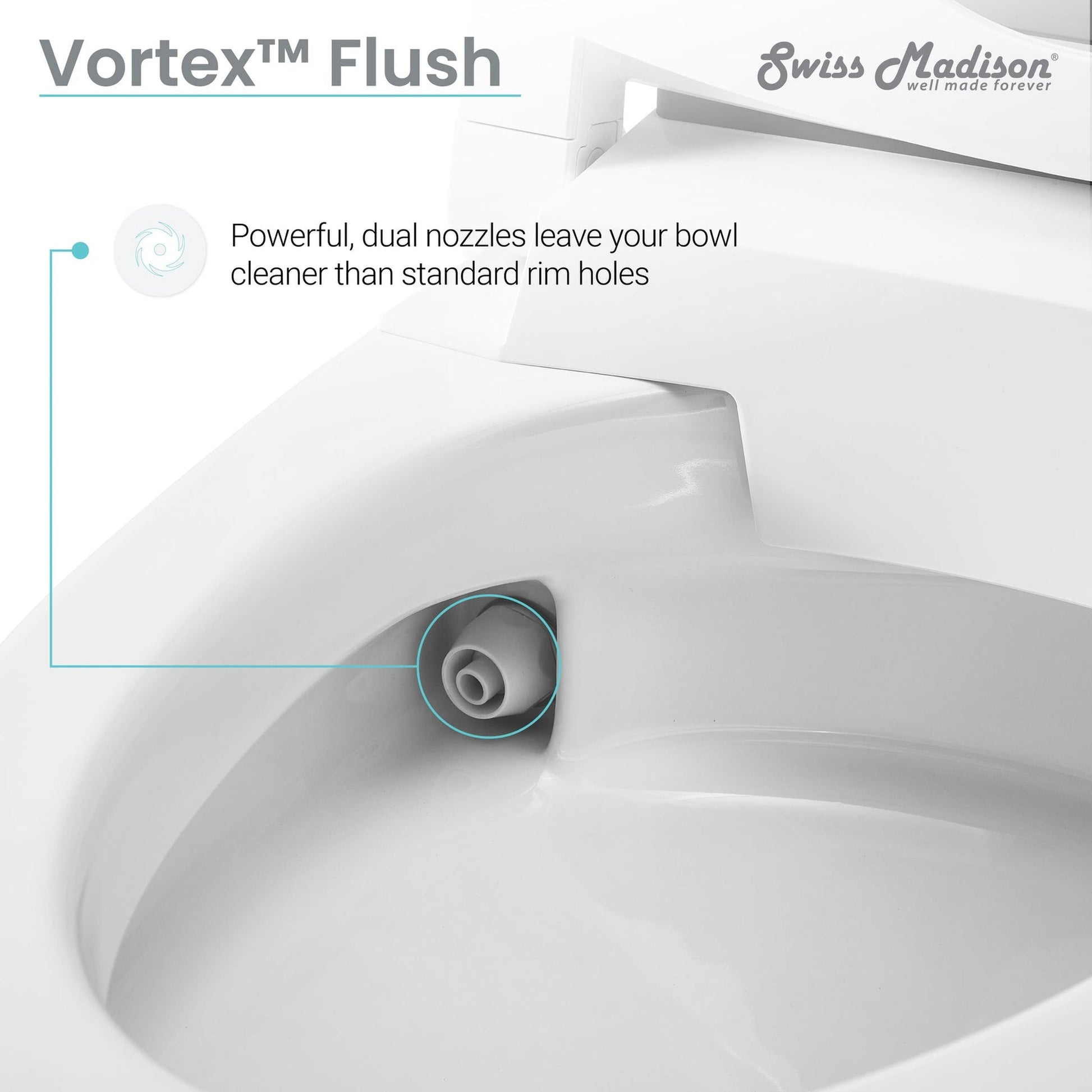 Swiss Madison Hugo 16" x 19" White One-Piece Tankless Elongated Floor Mounted Toilet With 1.1/1.6 GPF Vortex Touchless Dual Flush Function and Wall Sensor