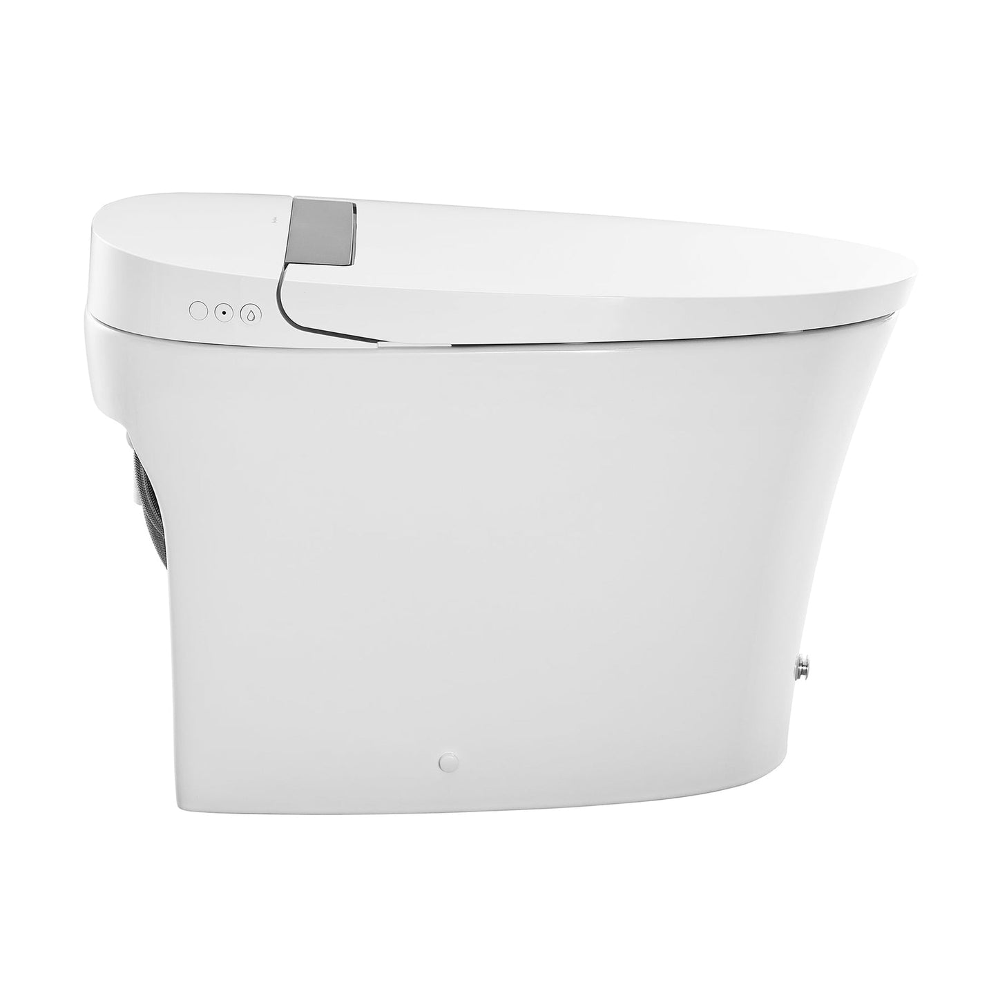 Swiss Madison Hugo 16" x 19" White One-Piece Tankless Elongated Floor Mounted Toilet With 1.1/1.6 GPF Vortex Touchless Dual Flush Function and Wall Sensor