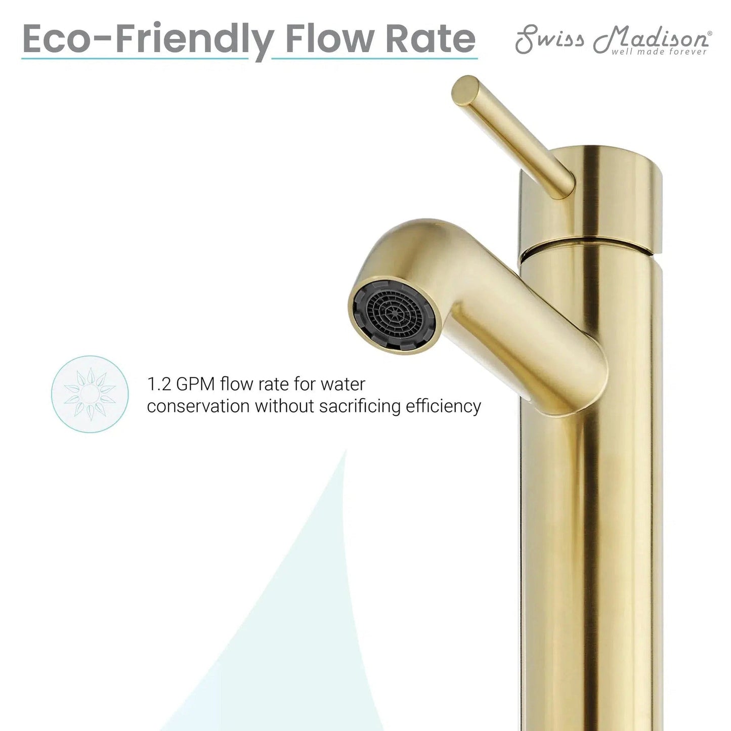 Swiss Madison Ivy 13" Single-Handle Brushed Gold Bathroom Faucet With 1.2 GPM Flow Rate