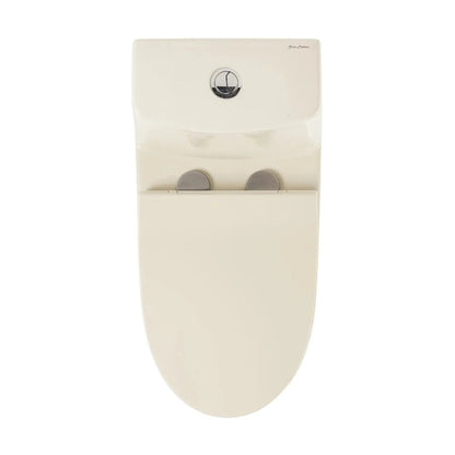 Swiss Madison Ivy 14" x 28" Bisque One-Piece Elongated Floor Mounted Toilet With 12" Rough-In Size and 1.1/1.6 GPF Vortex Dual-Flush Function