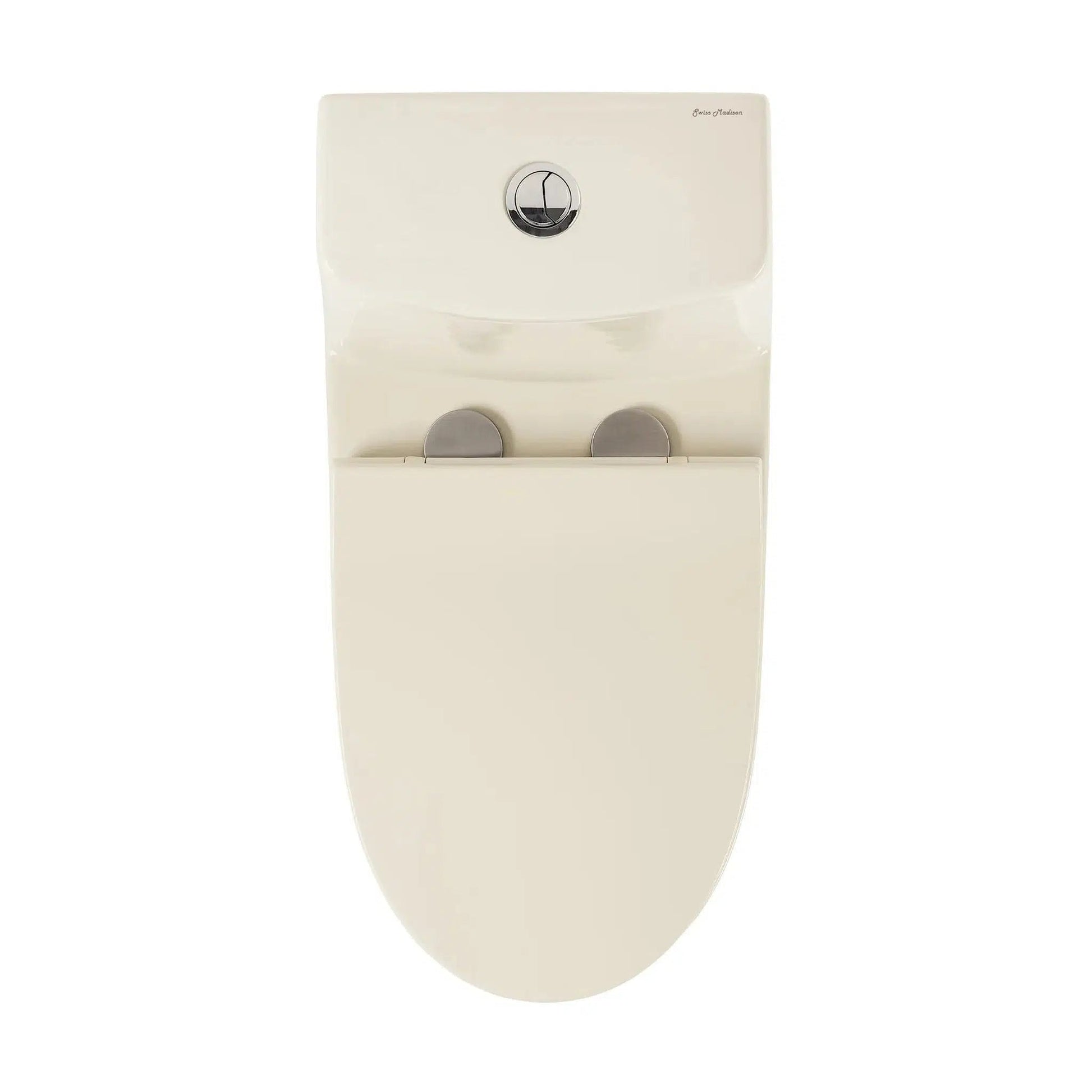 Swiss Madison Ivy 14" x 28" Bisque One-Piece Elongated Floor Mounted Toilet With 12" Rough-In Size and 1.1/1.6 GPF Vortex™ Dual-Flush Function
