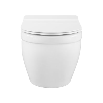 Swiss Madison Ivy 15" x 13" Glossy White Elongated Wall-Hung Toilet Bowl
