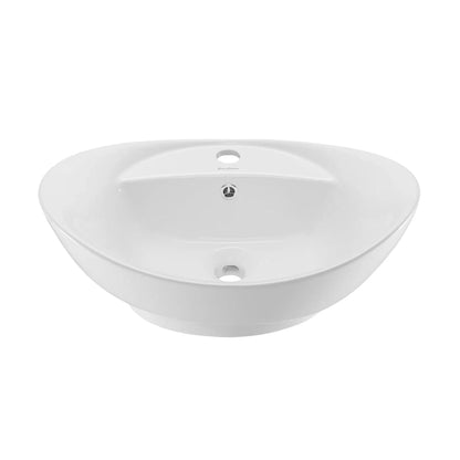 Swiss Madison Ivy 23" x 15" White Oval Ceramic Bathroom Vessel Sink