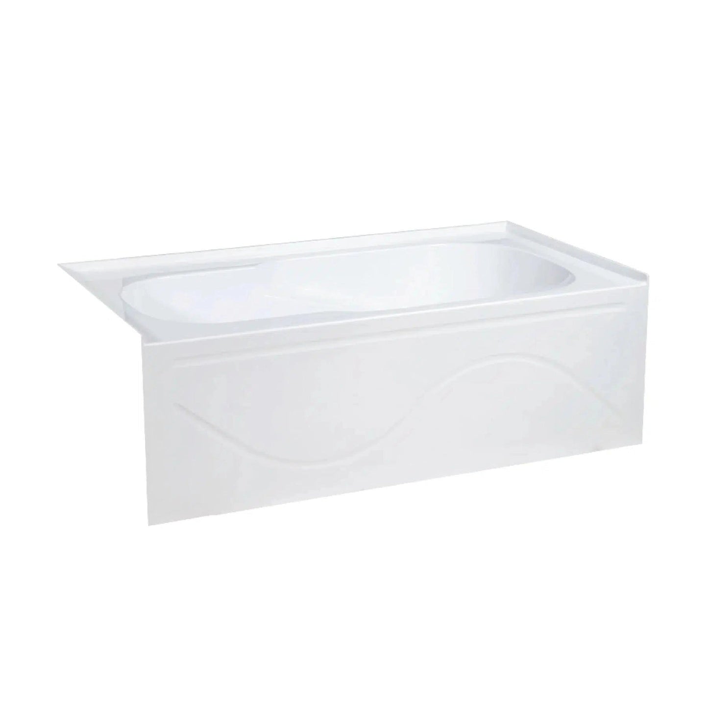 Swiss Madison Ivy 60" x 30" White Left-Hand Drain Alcove Bathtub With Integrated Armrest and Built-In Flange & Apron Front