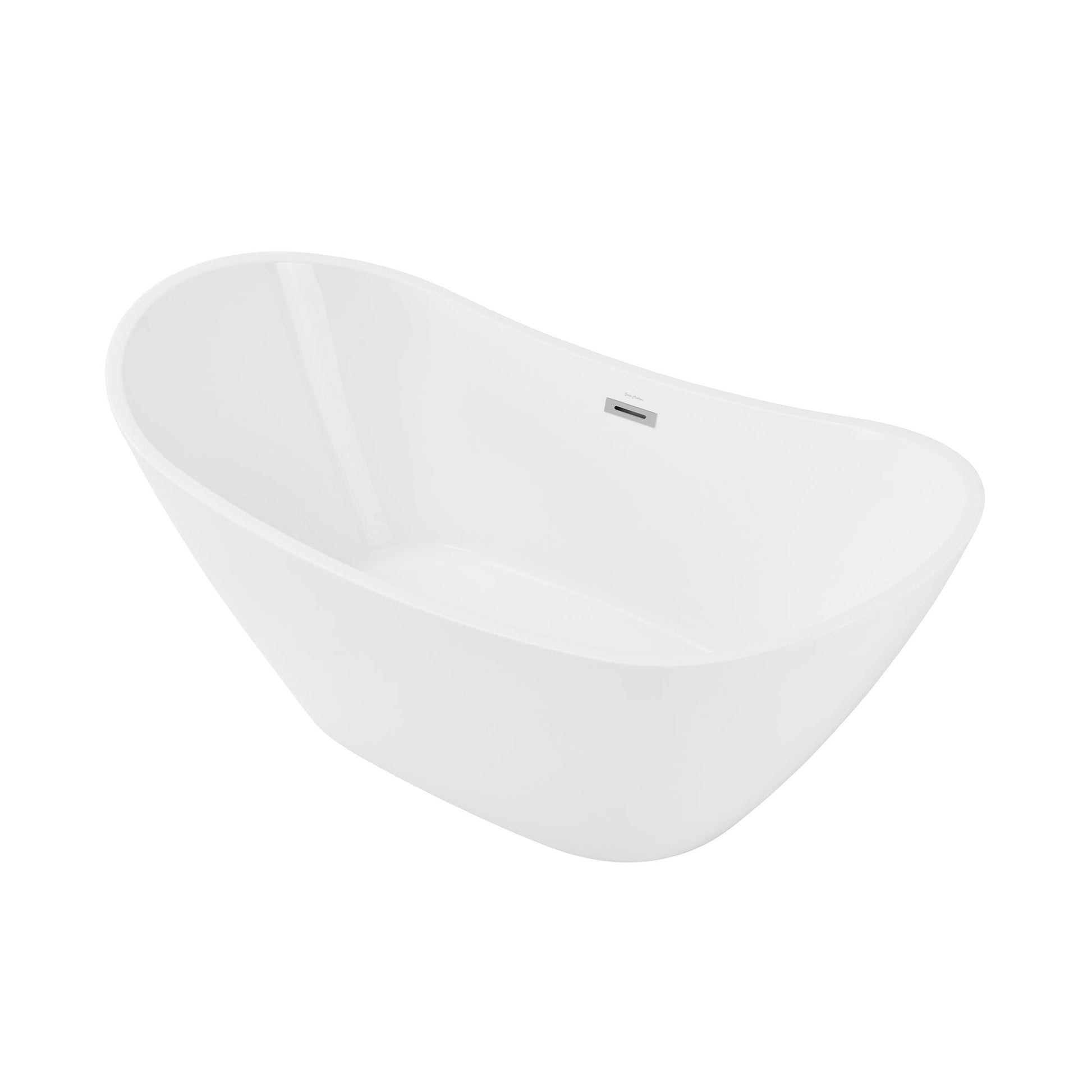 Swiss Madison Ivy 67" x 30" White Center Drain Freestanding Bathtub With Chrome Toe-Tap Drain and Overflow