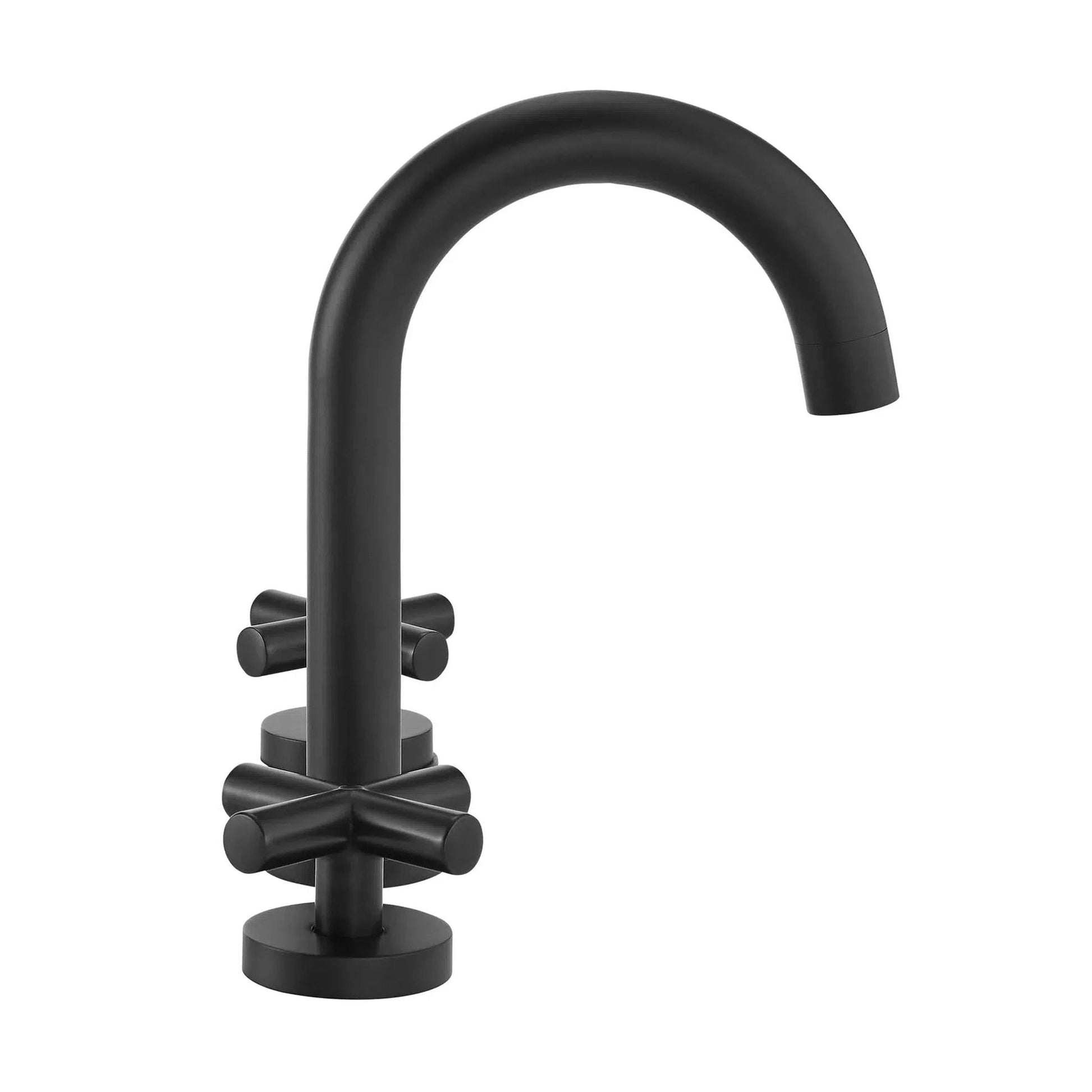 Swiss Madison Ivy Courte 8" Widespread Matte Black Bathroom Faucet With Cross Handle and 1.2 GPM Flow Rate