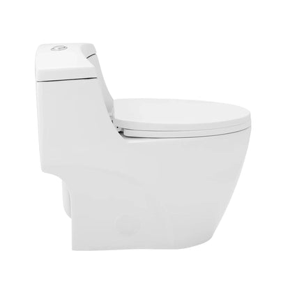 Swiss Madison Manoir 20" x 27" White One-Piece Elongated Floor Mounted Toilet With 1.1/1.6 GPF Dual-Flush Function