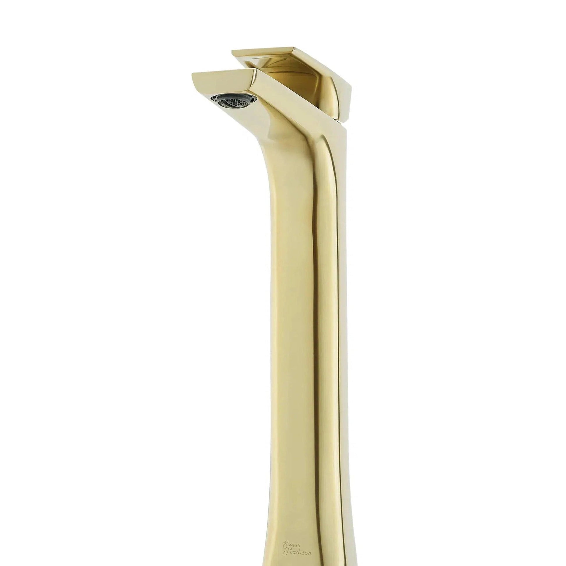 Swiss Madison Monaco 11" Brushed Gold Single Hole Bathroom Faucet With Flow Rate of 1.2 GPM