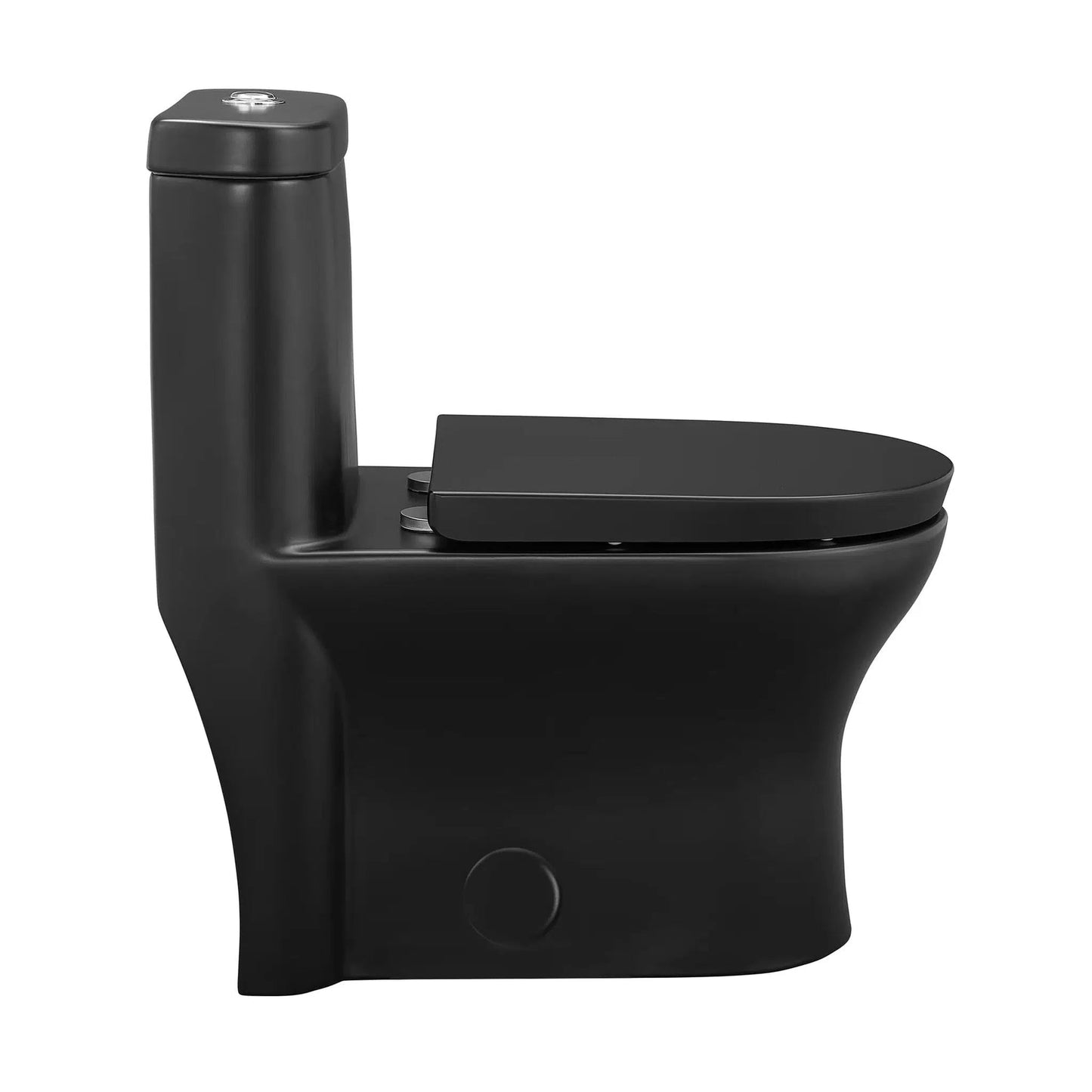 Swiss Madison Monaco 15" x 30" Matte Black One-Piece Elongated Floor Mounted Toilet With 1.1/1.6 GPF Dual-Flush Function