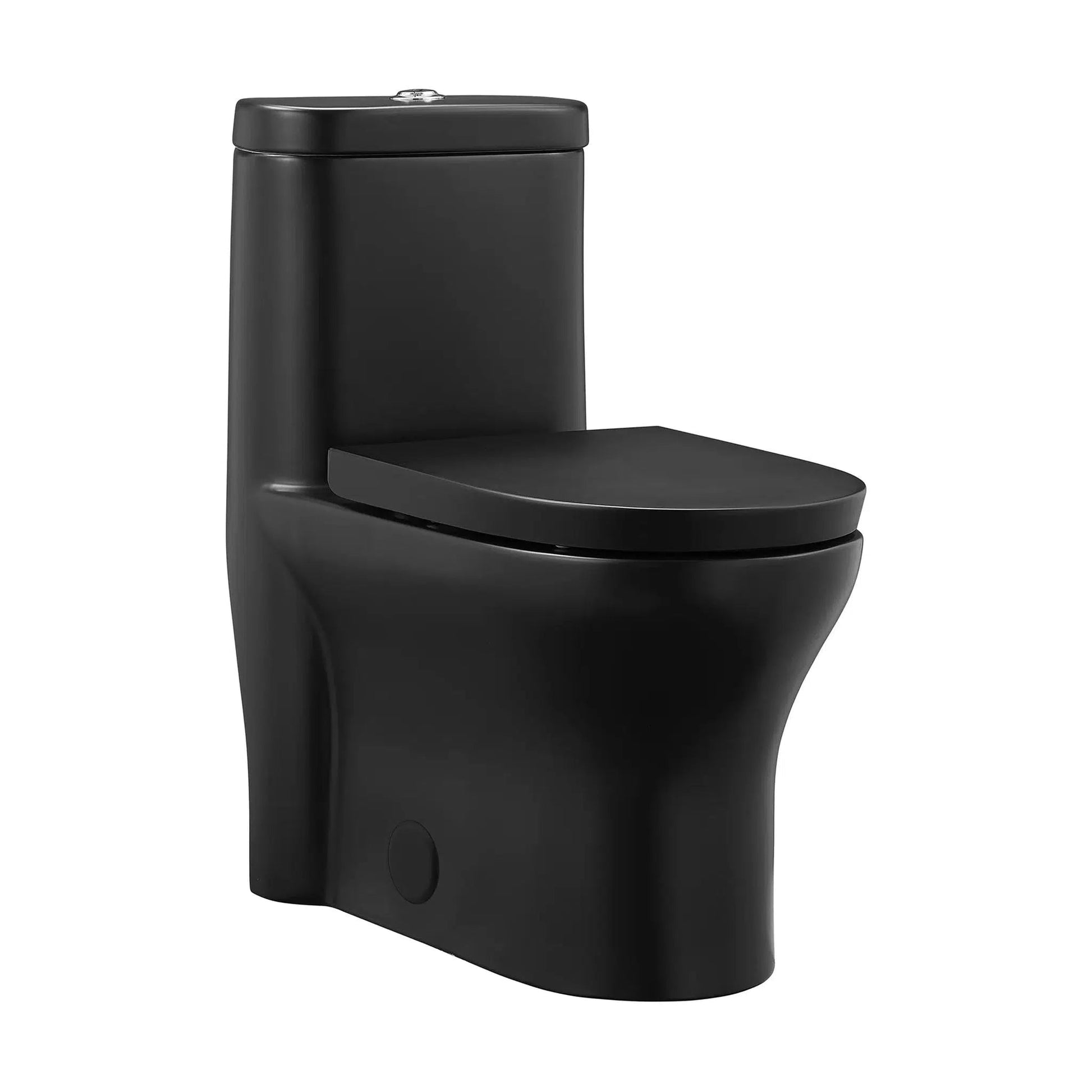 Swiss Madison Monaco 15" x 30" Matte Black One-Piece Elongated Floor Mounted Toilet With 1.1/1.6 GPF Dual-Flush Function