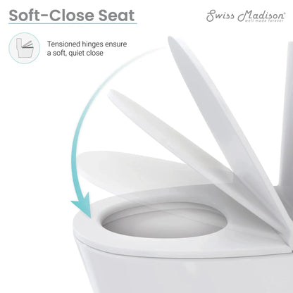 Swiss Madison Monaco 15" x 30" White One-Piece Elongated Floor Mounted Toilet With 1.1/1.6 GPF Dual-Flush Function