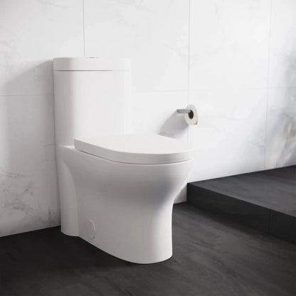 Swiss Madison Monaco 15" x 30" White One-Piece Elongated Floor Mounted Toilet With 1.1/1.6 GPF Dual-Flush Function