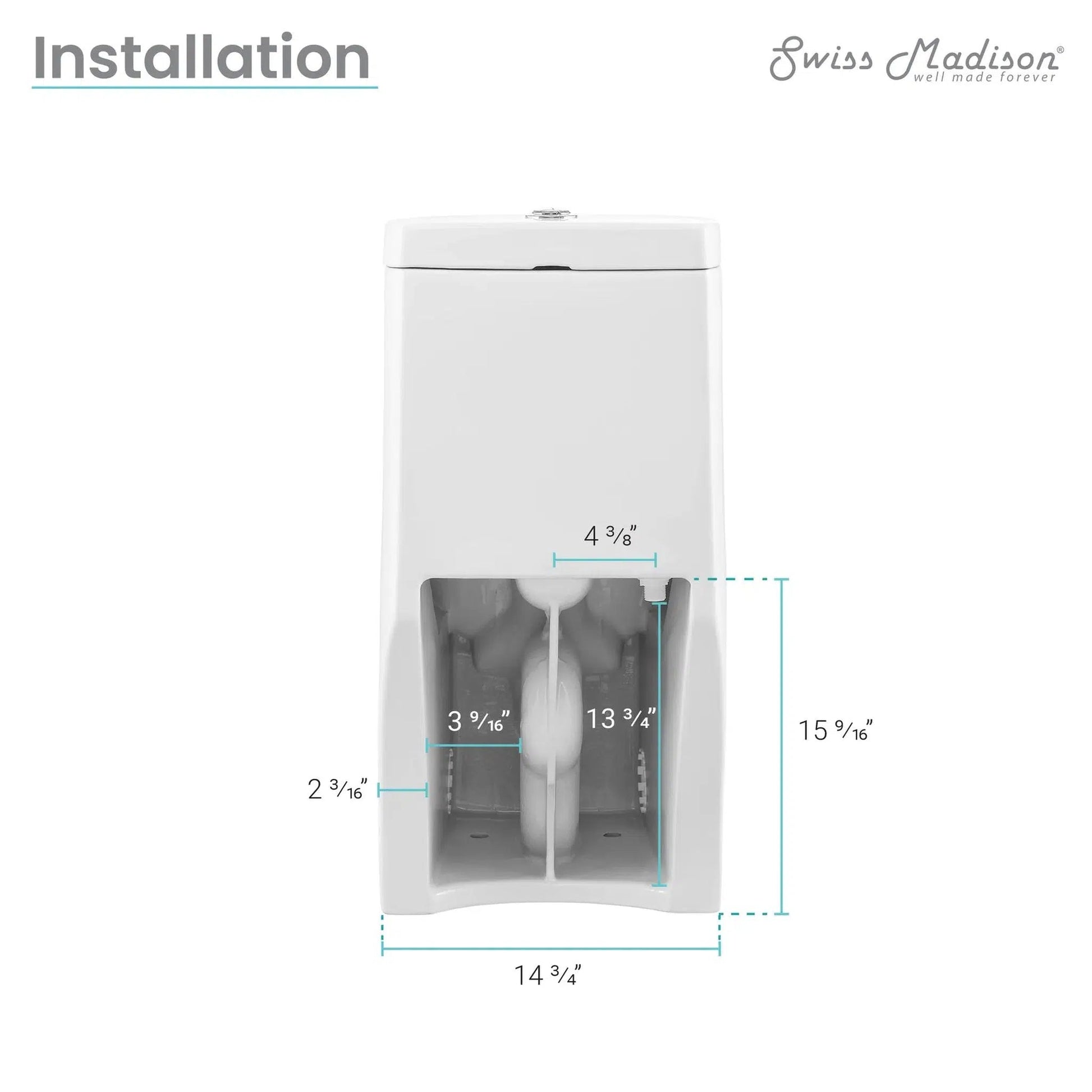 Swiss Madison Monaco 15" x 30" White One-Piece Elongated Floor Mounted Toilet With 1.1/1.6 GPF Dual-Flush Function