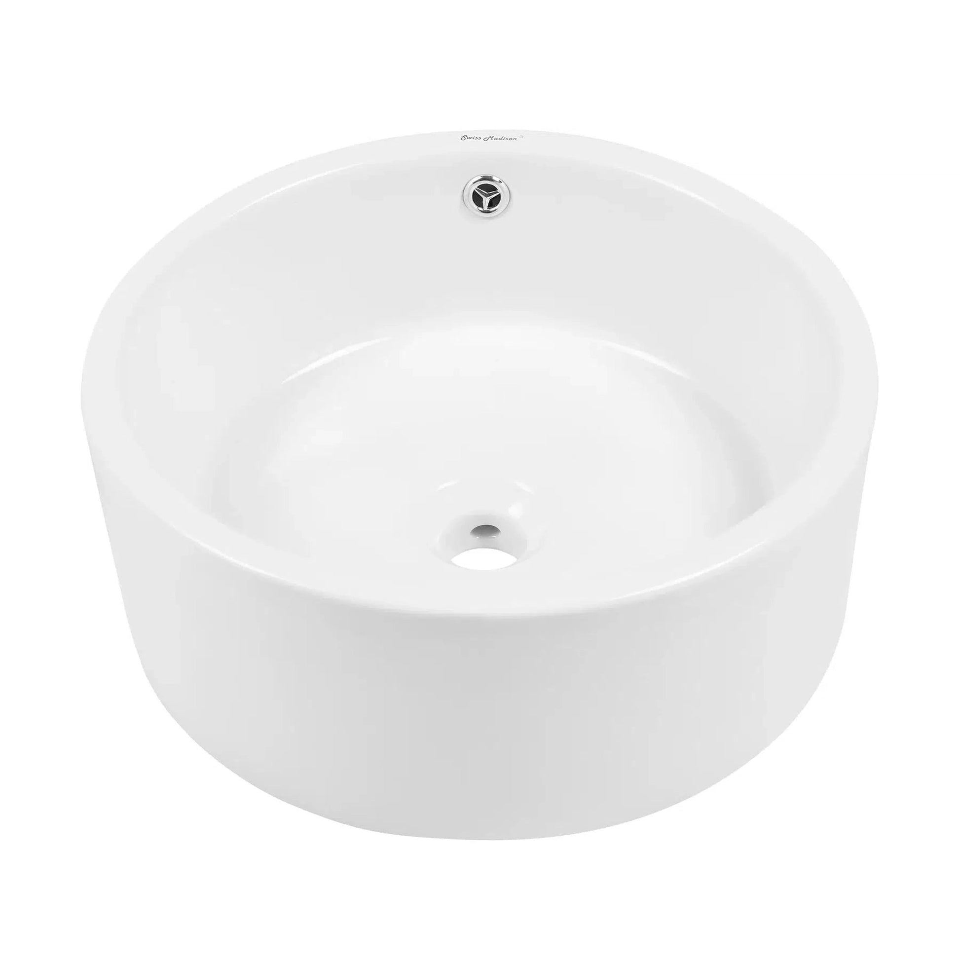 Swiss Madison Monaco 17" x 17" White Round Ceramic Bathroom Vessel Sink