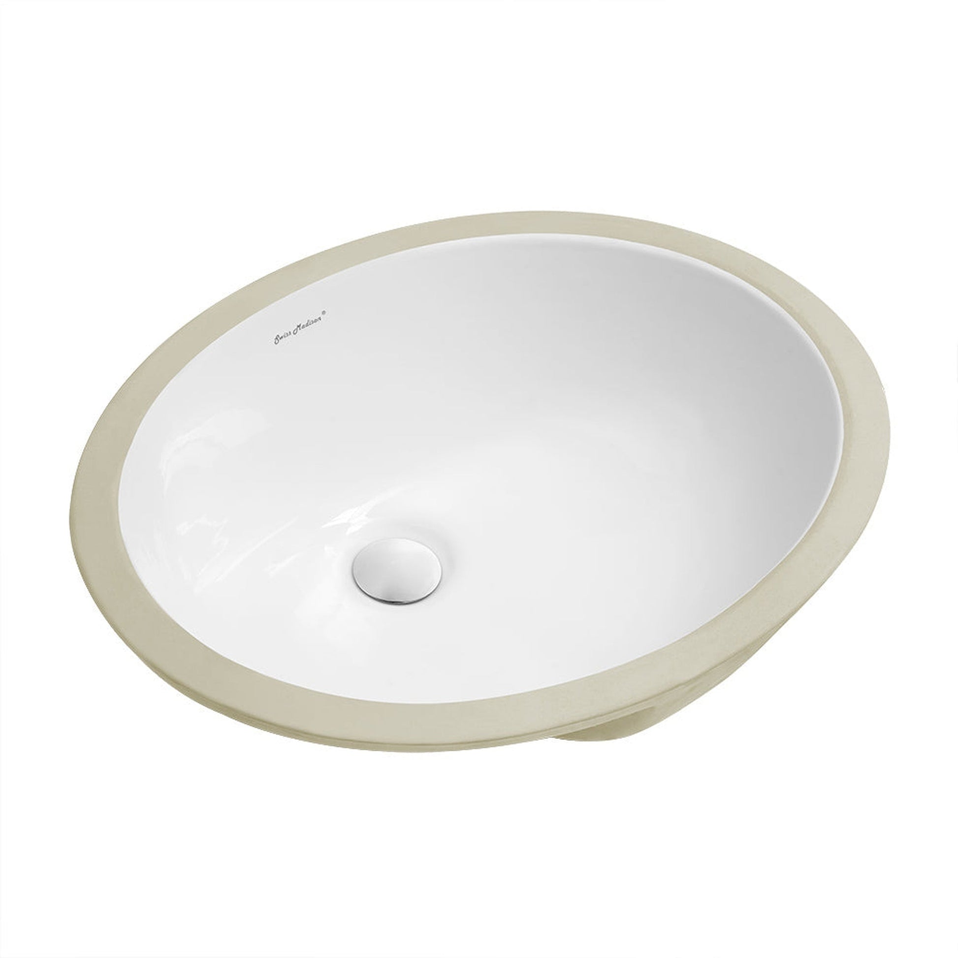 Swiss Madison Monaco 19" x 16" White Oval Ceramic Bathroom Undermount Sink