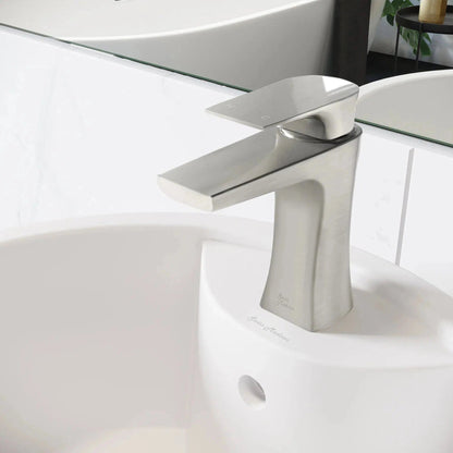 Swiss Madison Monaco 6" Brushed Nickel Single Hole Bathroom Faucet With Flow Rate of 1.2 GPM
