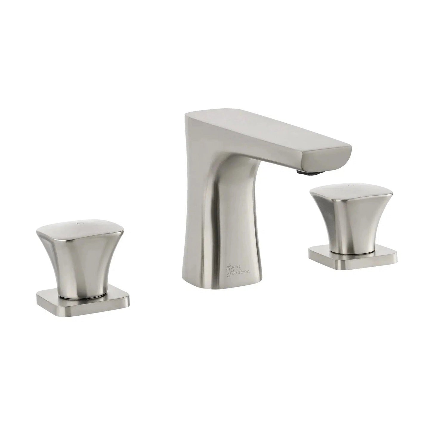 Swiss Madison Monaco 8" Brushed Nickel Widespread Bathroom Faucet With Knob Handles and 1.2 GPM Flow Rate