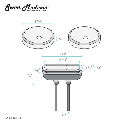 Swiss Madison Oval Rose Gold Toilet Push Buttons With QQ Feet For SM-1T254