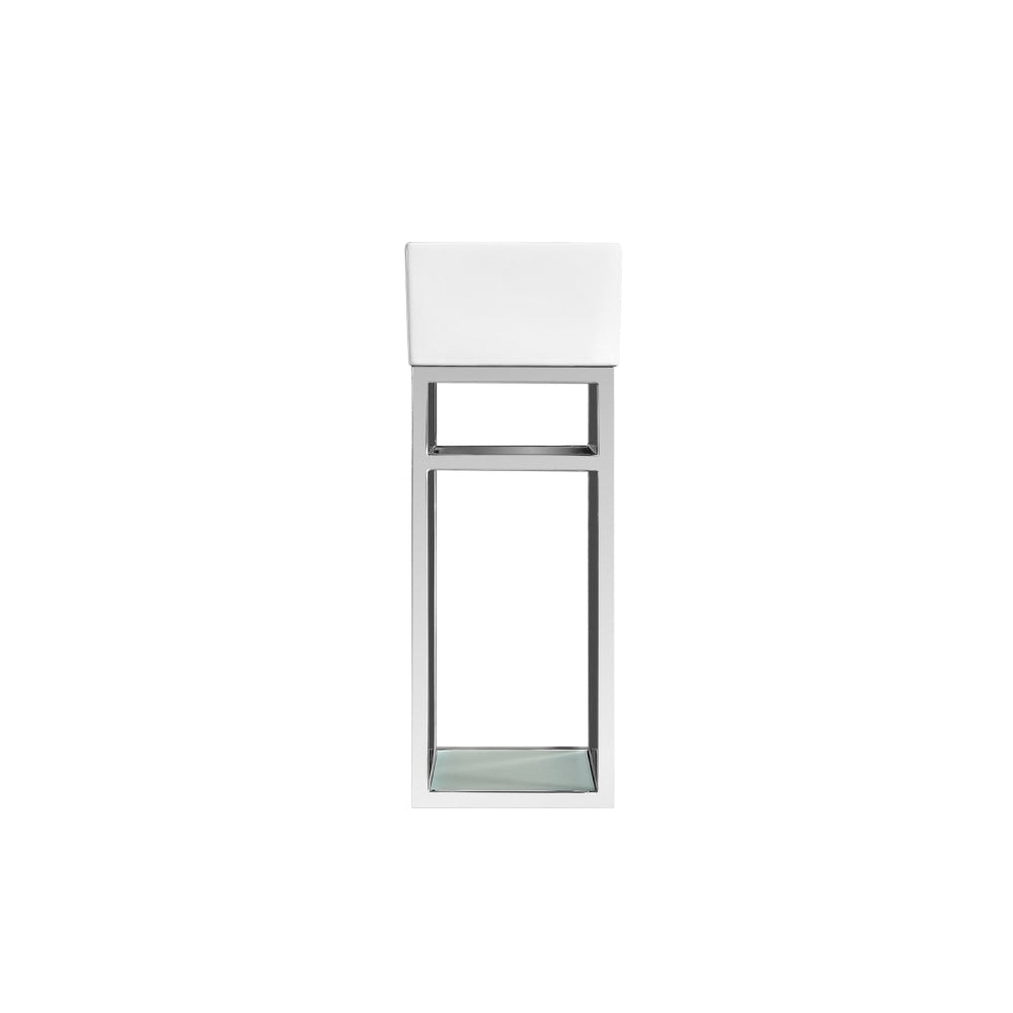 Swiss Madison Pierre 20" x 25" Wall-Mounted White Bathroom Vanity With Ceramic Single Sink and Chrome Metal Frame